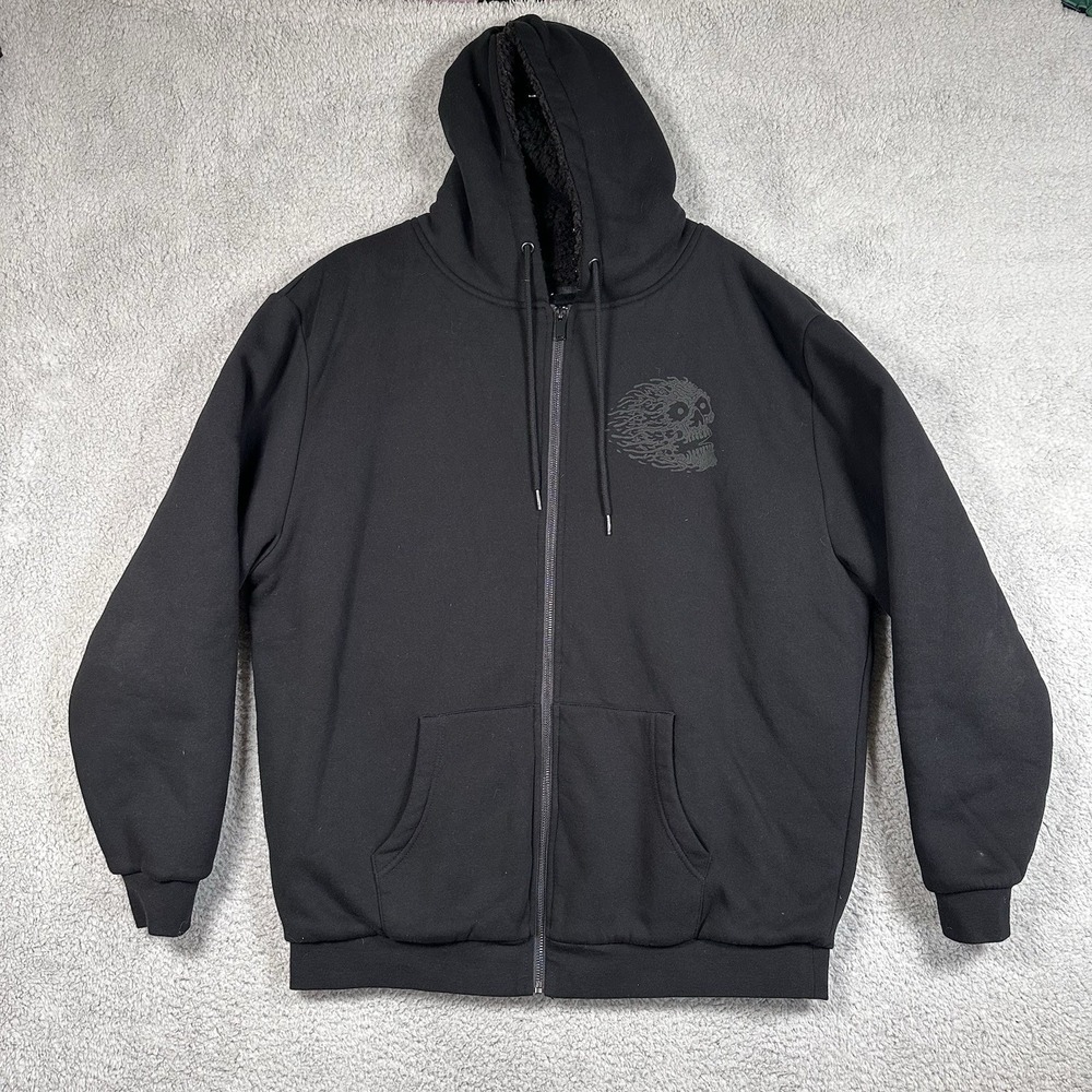 Liquid Death Murder Your Thirst Hoodie Men's XL Black Skull Heavy Cotton Blend